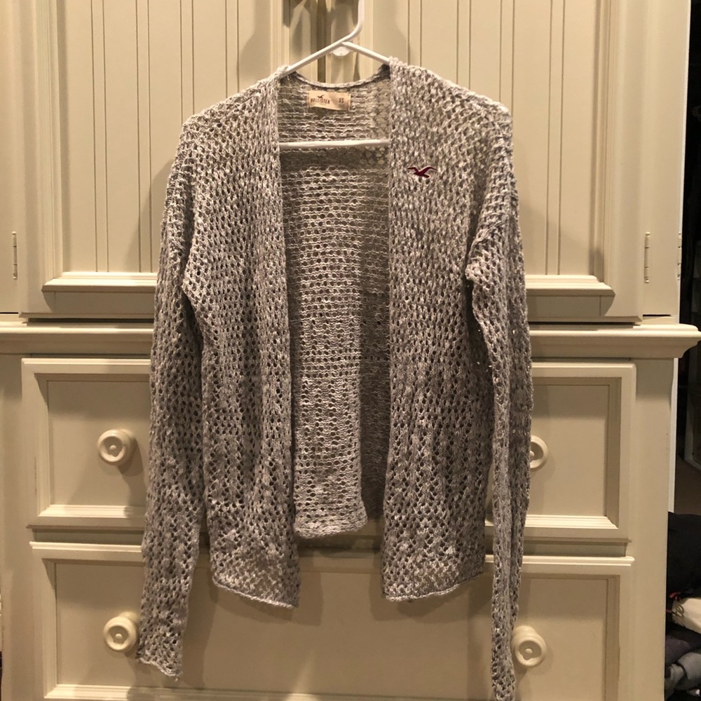 Hollister Light Gray Sweater Cardigan